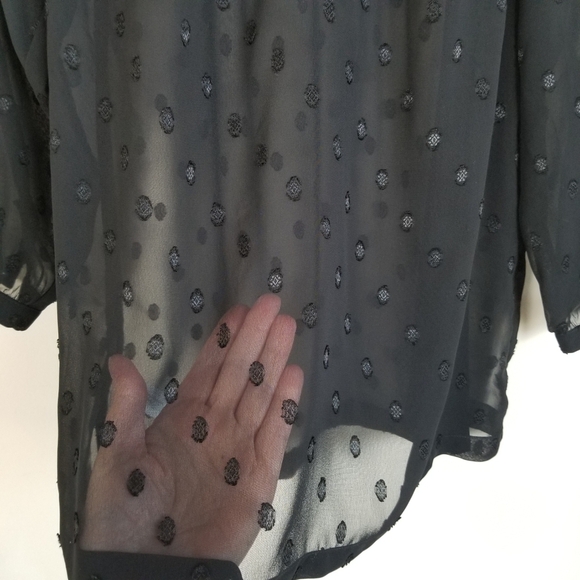 Loft Sheer Swiss Dot Top Size Small Petite NWT - Picture 2 of 6